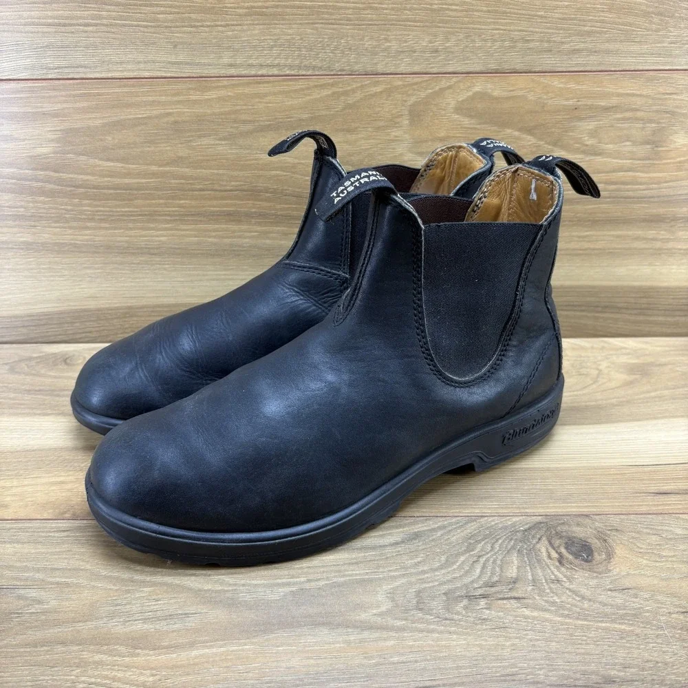 Blundstone Chelsea Boots Black Leather Mens 9 AU 8 Ankle Modern Casual Everyday